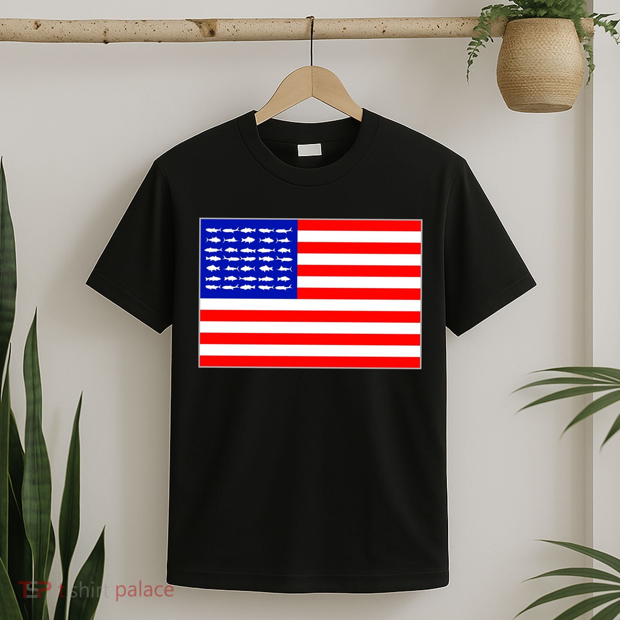 American Fishing Flag T-Shirt
