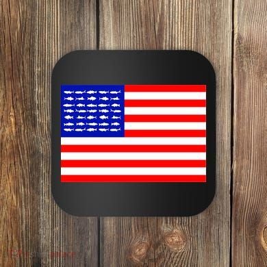 American Fishing Flag Coaster