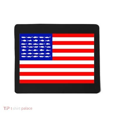 American Fishing Flag Mousepad