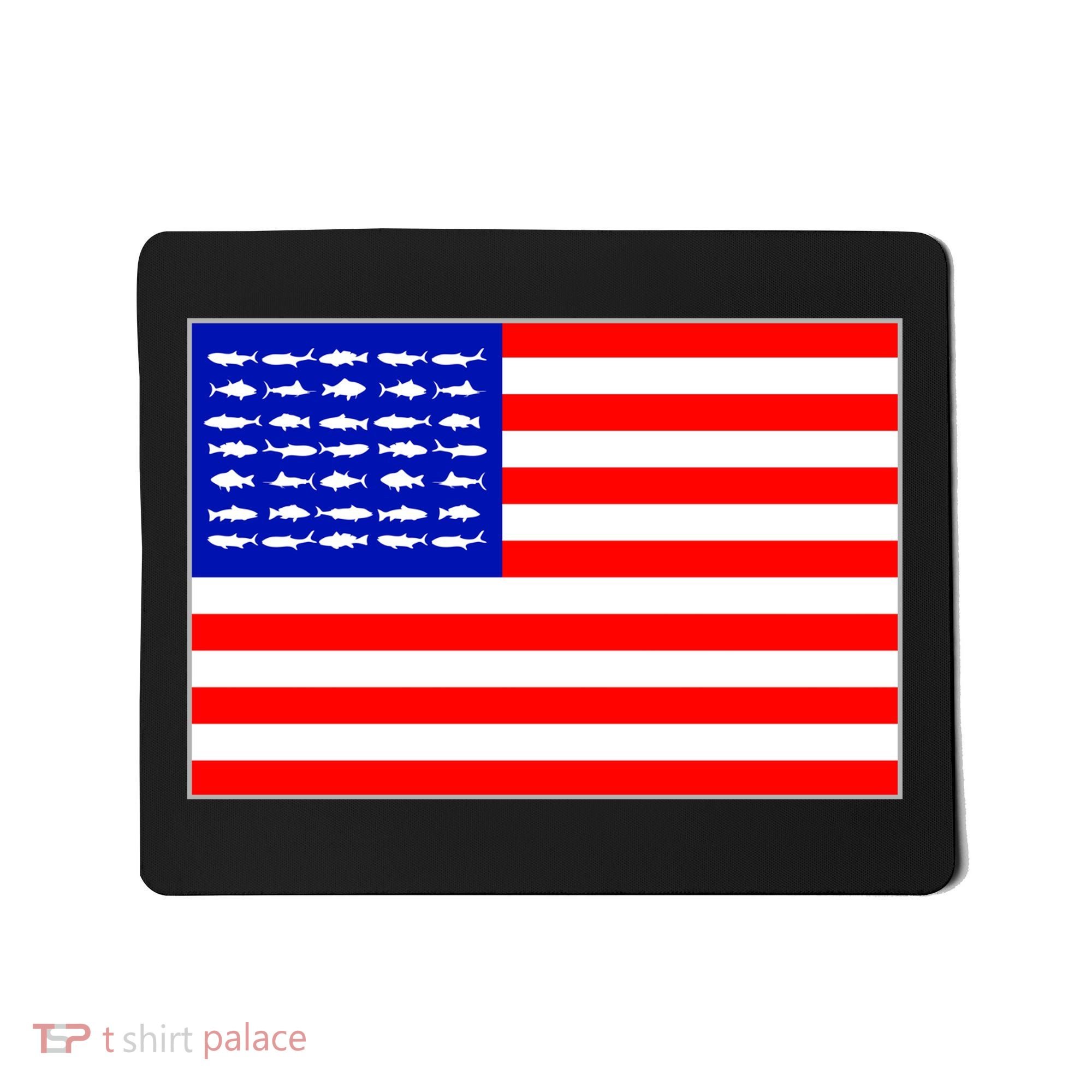 American Fishing Flag Mousepad