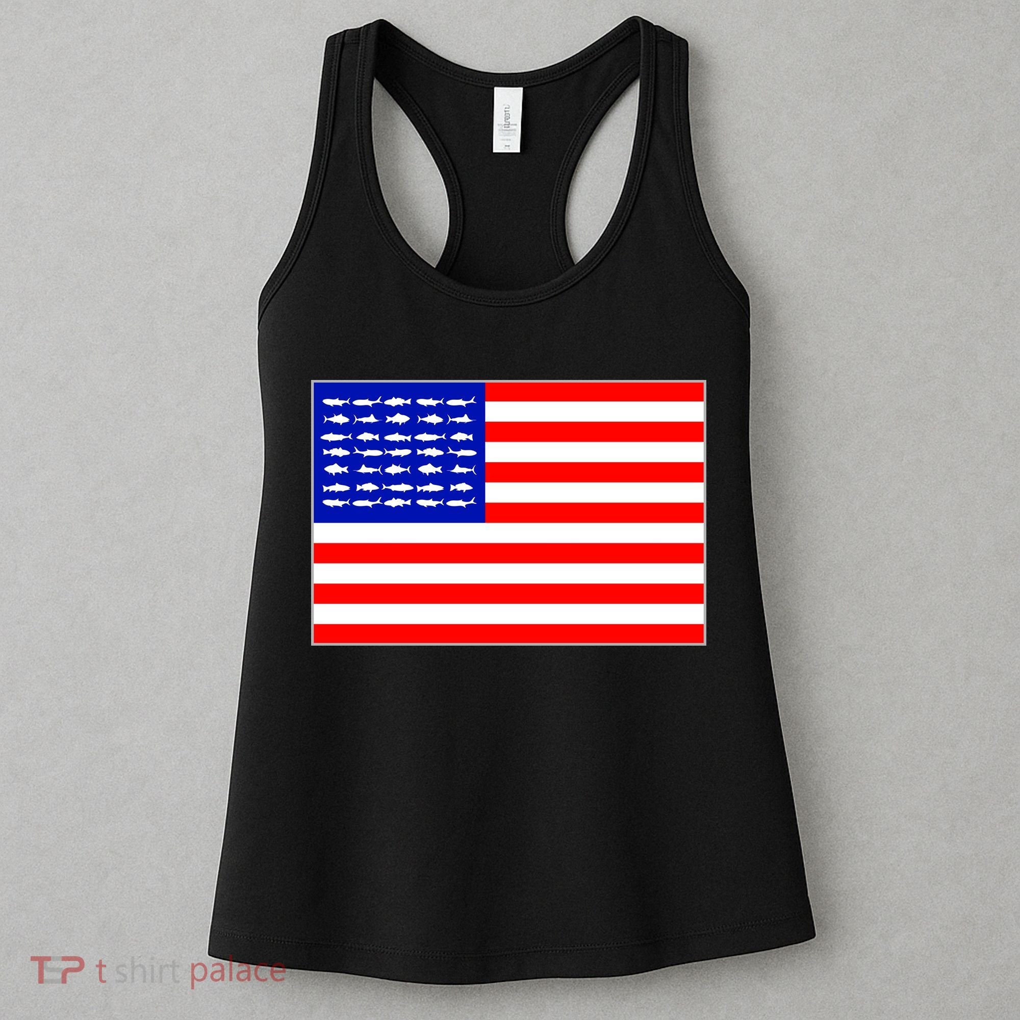 American Fishing Flag Women's Tank Top