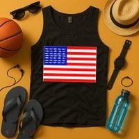 American Fishing Flag Tank Top thumb 4