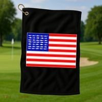 American Fishing Flag Golf Towel thumb 1