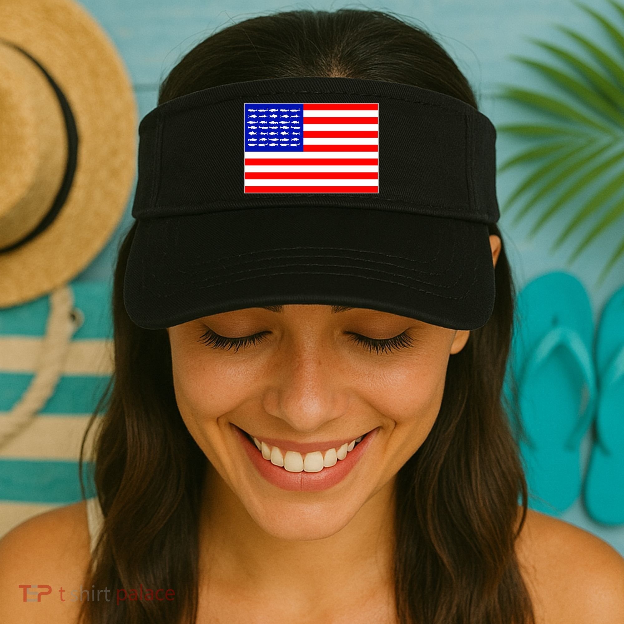 American Fishing Flag Visor