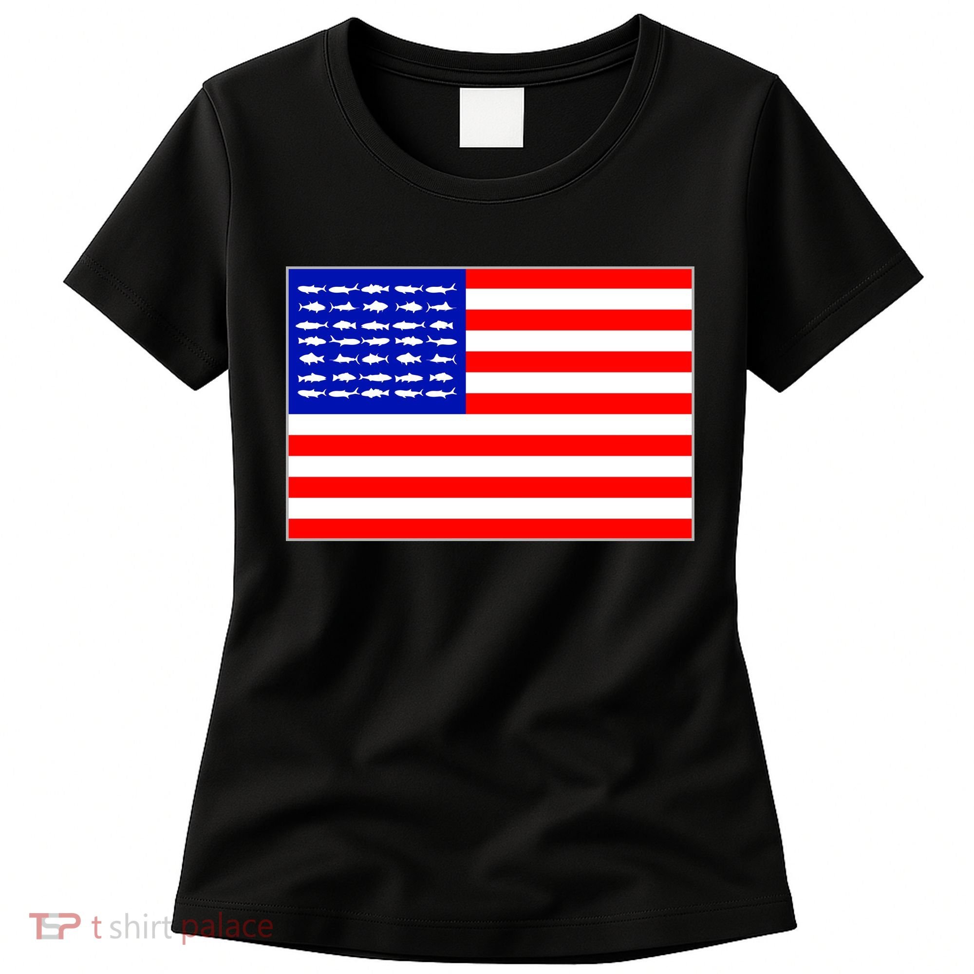 American Fishing Flag Women's T-Shirt