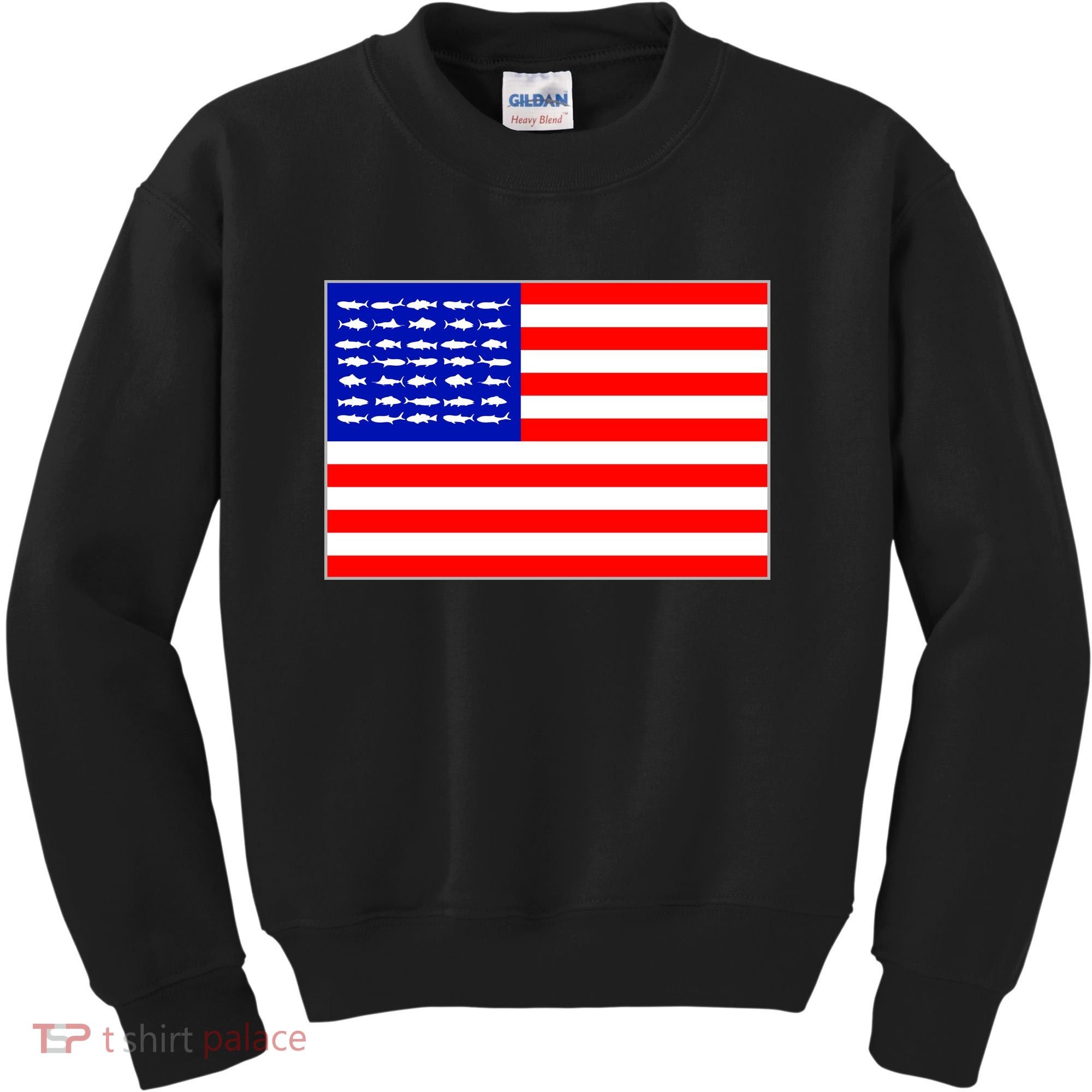 American Fishing Flag Kids Sweatshirt