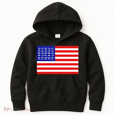 American Fishing Flag Kids Hoodie