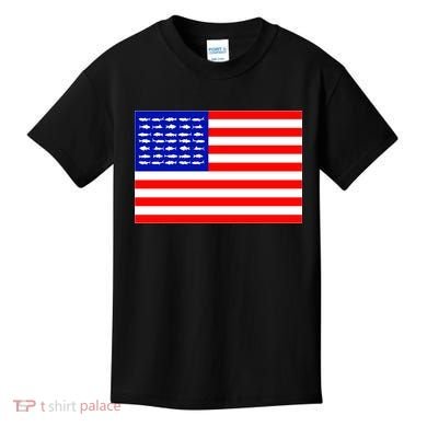American Fishing Flag Kids T-Shirt
