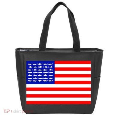 American Fishing Flag Tote Bag