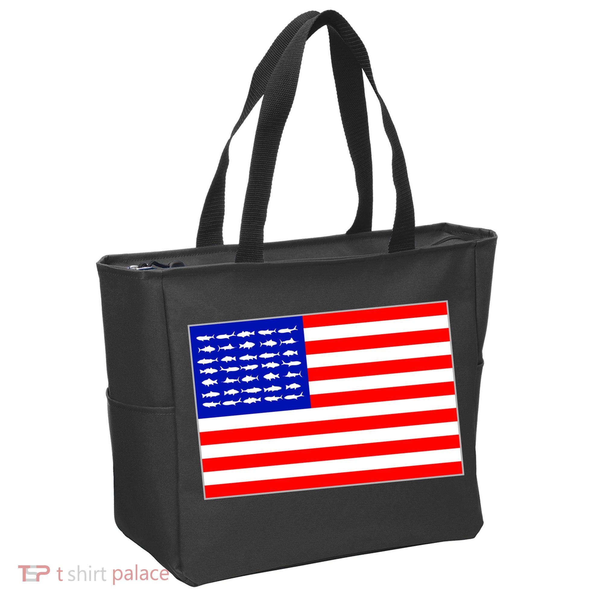 American Fishing Flag Tote Bag