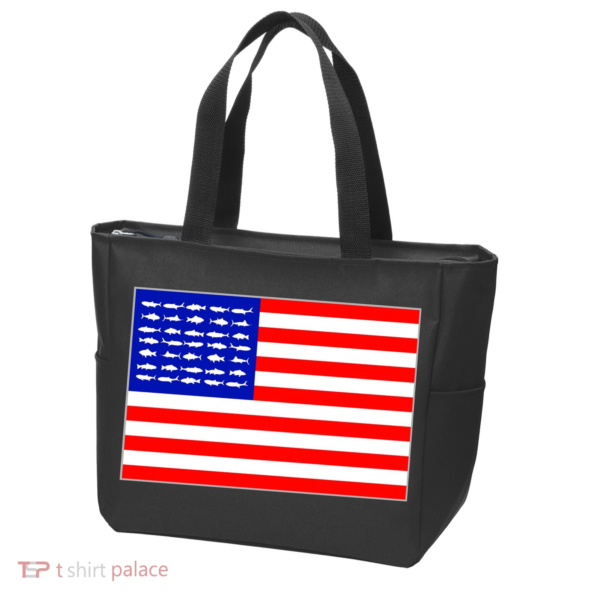 American Fishing Flag Tote Bag