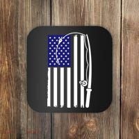 American Fishing Rod & Hook Flag Coaster thumb 0
