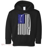 American Fishing Rod & Hook Flag Toddler Hoodie thumb 0