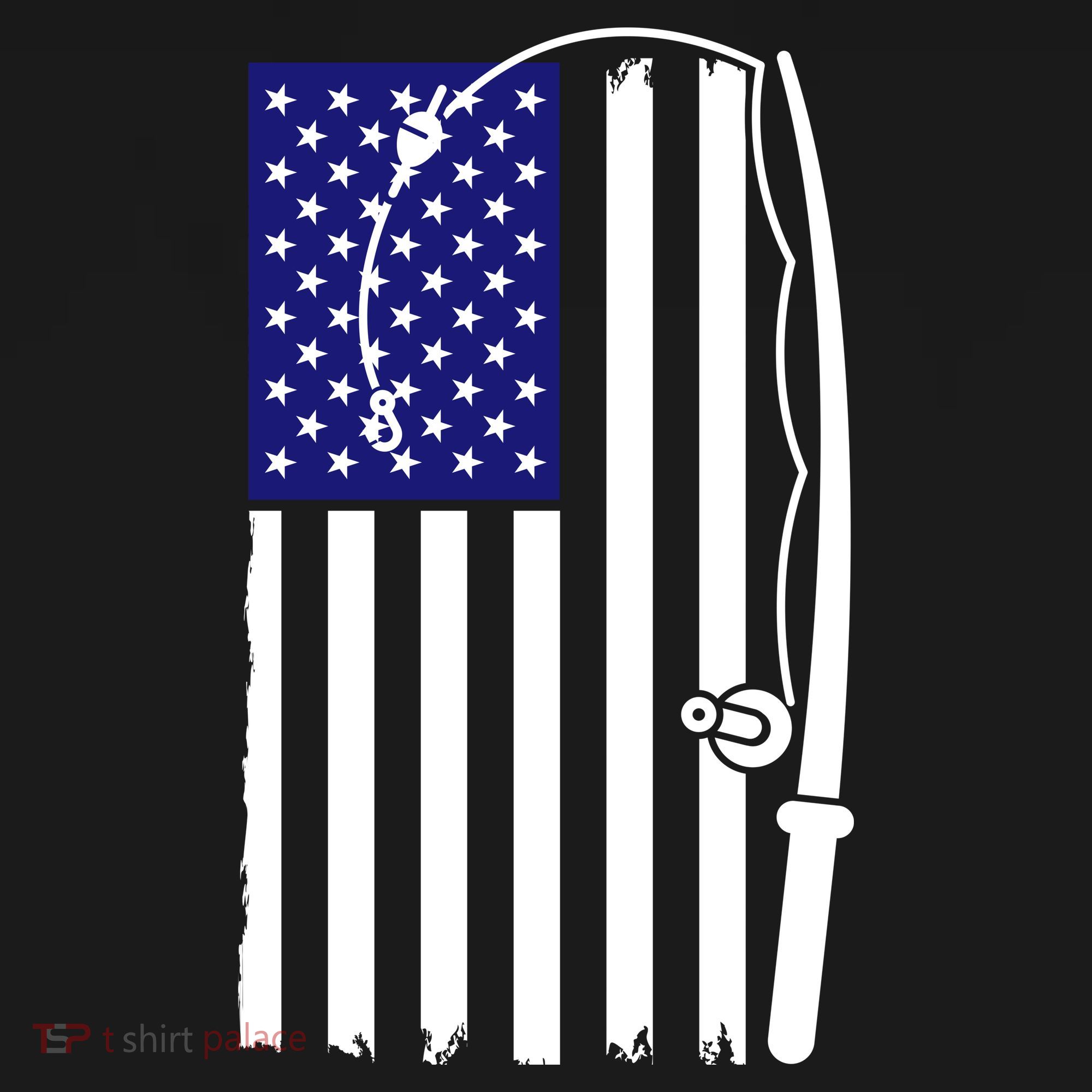 American Fishing Rod & Hook Flag Tote Bag