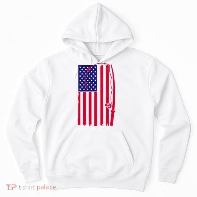American Fishing Rod & Hook Flag Hoodie