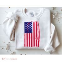 American Fishing Rod & Hook Flag Sweatshirt thumb 2