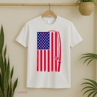 American Fishing Rod & Hook Flag T-Shirt thumb 2
