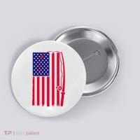 American Fishing Rod & Hook Flag Button thumb 0