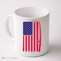 American Fishing Rod & Hook Flag Coffee Mug thumb 0