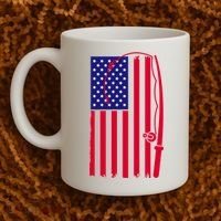 American Fishing Rod & Hook Flag Coffee Mug thumb 2