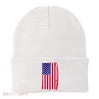 American Fishing Rod & Hook Flag Beanie thumb 0
