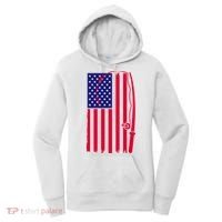 American Fishing Rod & Hook Flag Women's Hoodie thumb 0