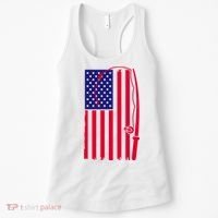 American Fishing Rod & Hook Flag Women's Tank Top thumb 0