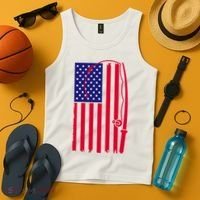 American Fishing Rod & Hook Flag Tank Top thumb 4