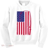 American Fishing Rod & Hook Flag Kids Sweatshirt thumb 0
