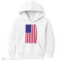 American Fishing Rod & Hook Flag Kids Hoodie thumb 0