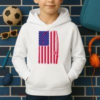 American Fishing Rod & Hook Flag Kids Hoodie thumb 2