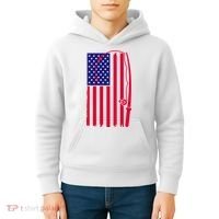 American Fishing Rod & Hook Flag Kids Hoodie thumb 4
