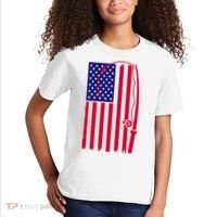 American Fishing Rod & Hook Flag Kids T-Shirt thumb 2