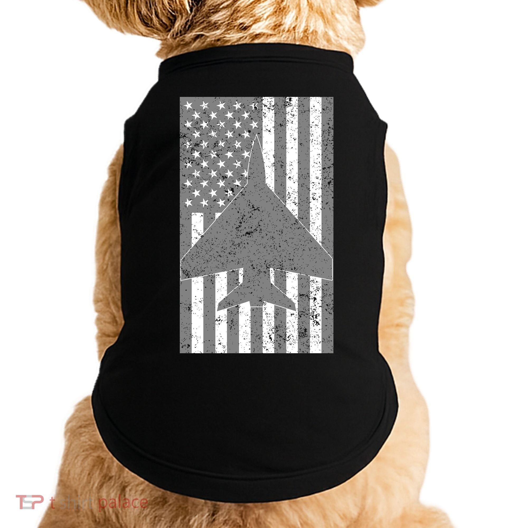 American Flag Airplane Pilot Doggie Tank