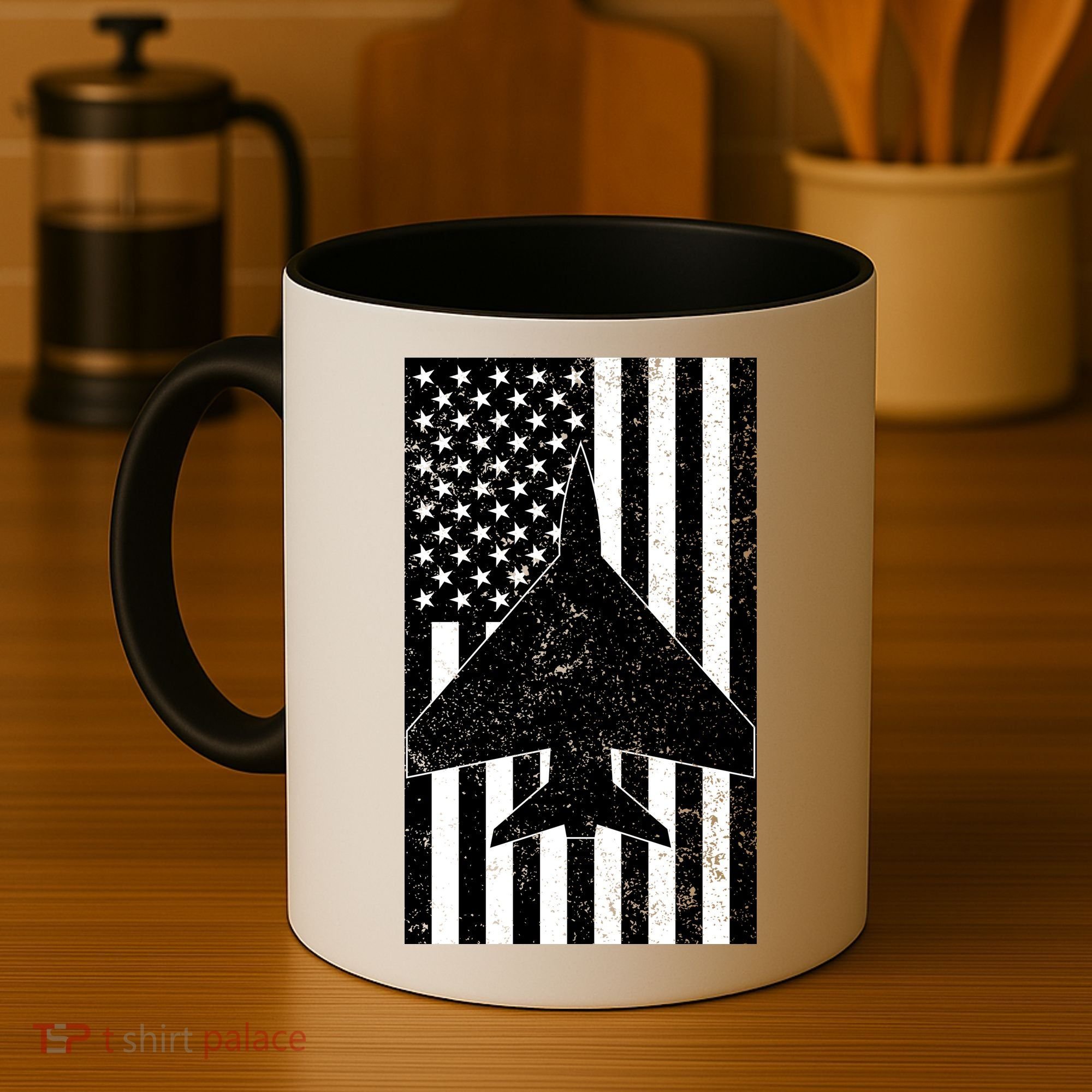 American Flag Airplane Pilot Coffee Mug