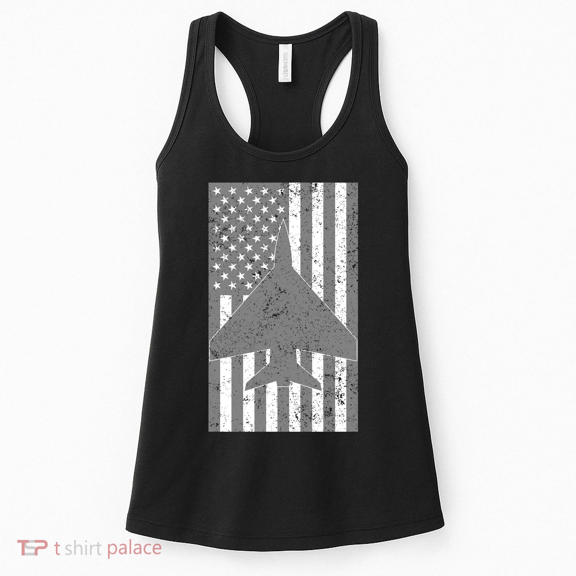 American Flag Airplane Pilot Women's Tank Top