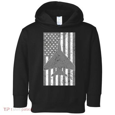 American Flag Airplane Pilot Toddler Hoodie