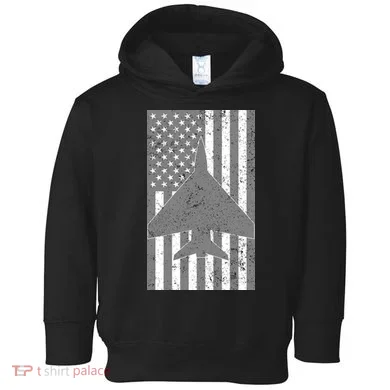 American Flag Airplane Pilot Toddler Hoodie