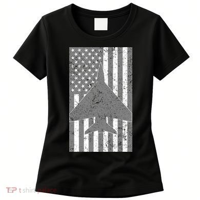 American Flag Airplane Pilot Women's T-Shirt