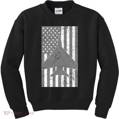 American Flag Airplane Pilot Kids Sweatshirt
