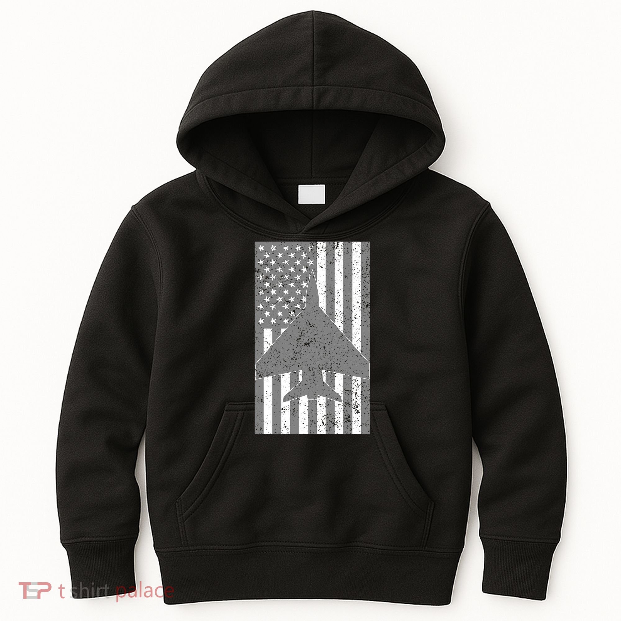American Flag Airplane Pilot Kids Hoodie
