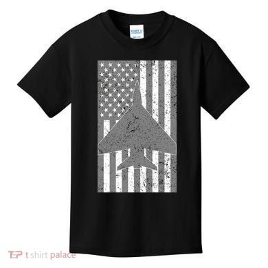 American Flag Airplane Pilot Kids T-Shirt