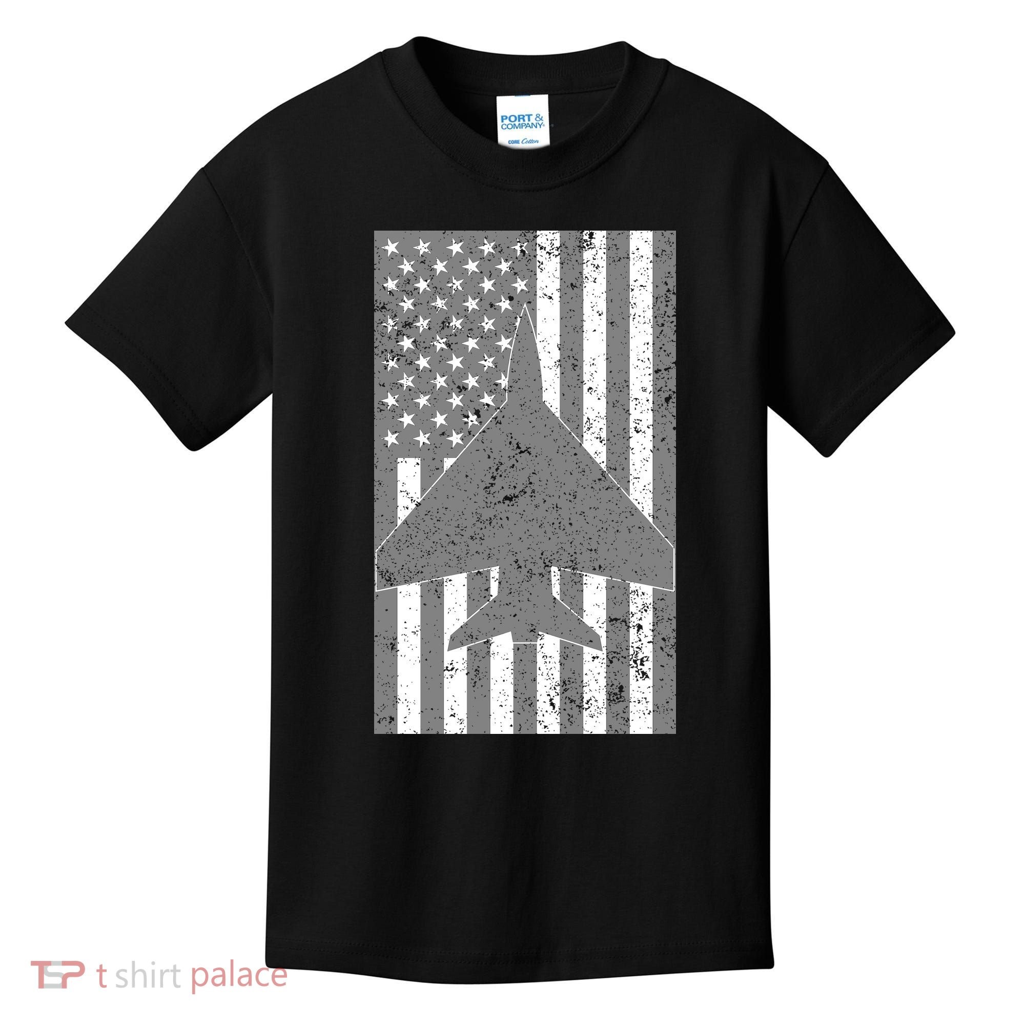 American Flag Airplane Pilot Kids T-Shirt