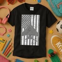 American Flag Airplane Pilot Kids T-Shirt thumb 3