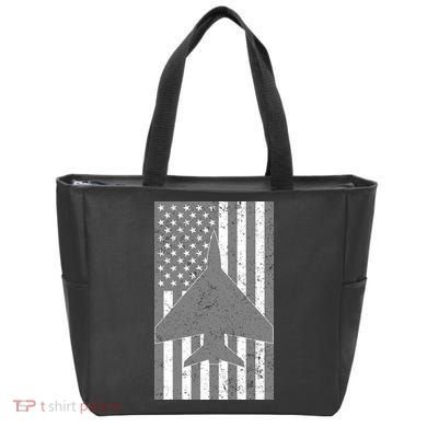 American Flag Airplane Pilot Tote Bag