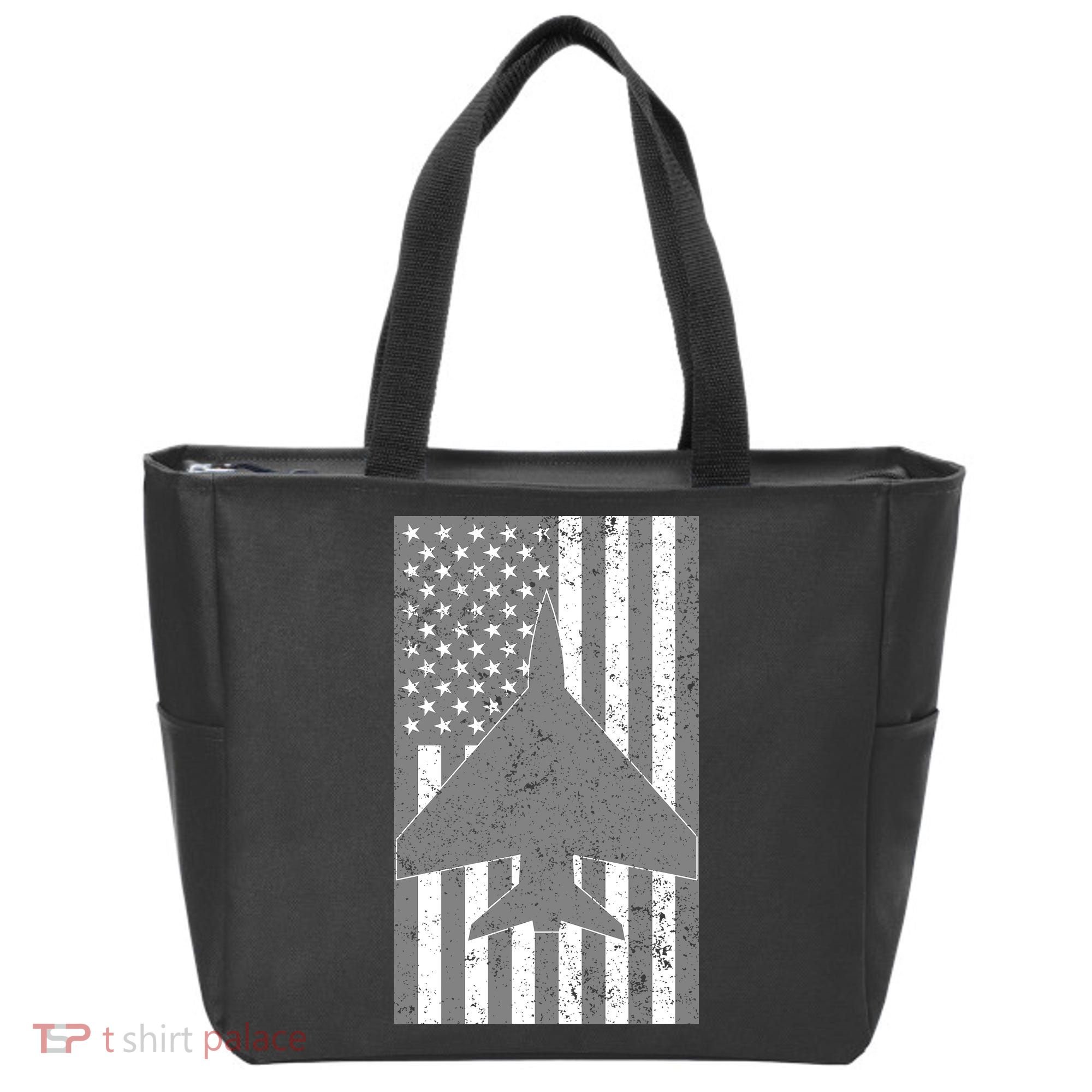 American Flag Airplane Pilot Tote Bag