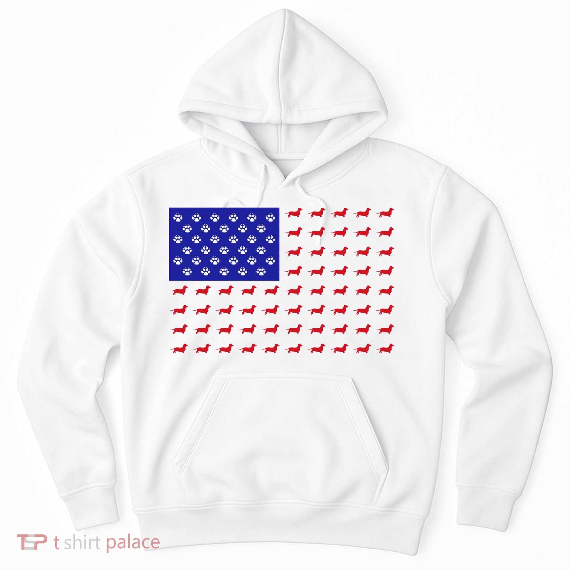 American Flag Dachshund Dog Hoodie