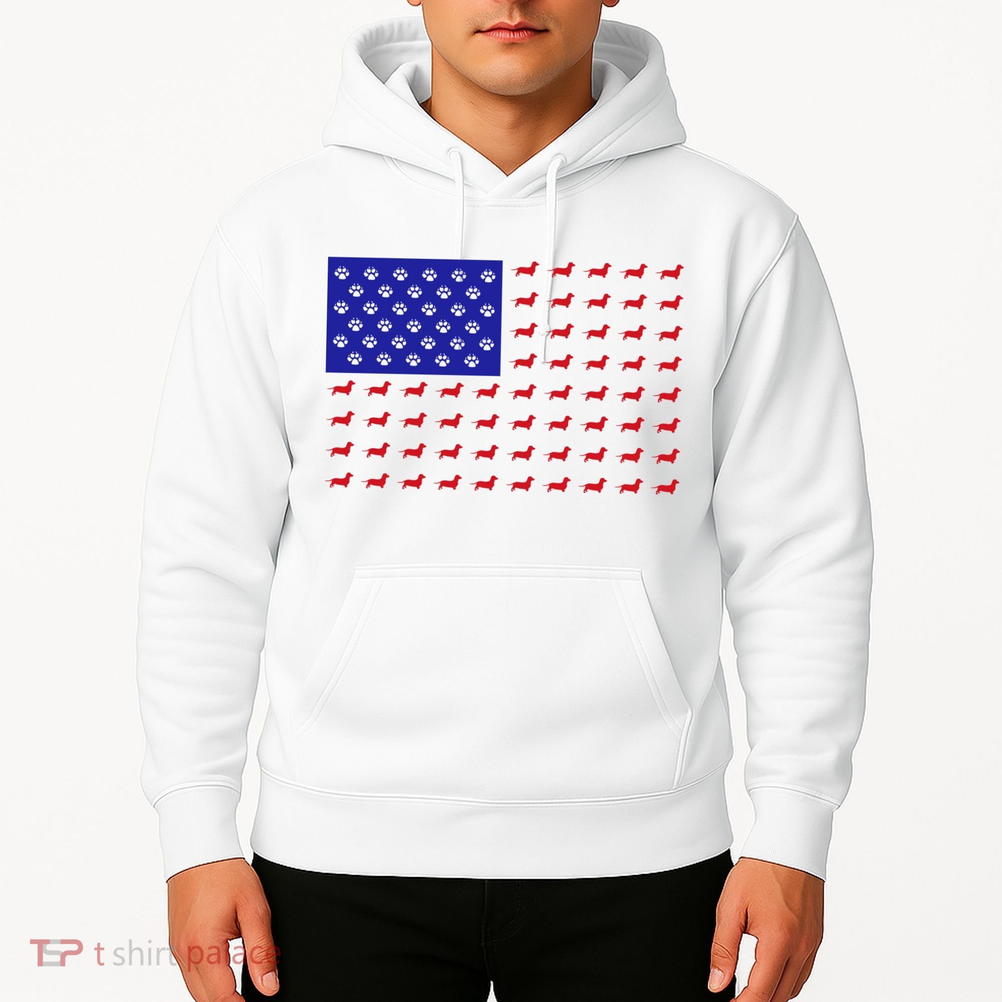 American Flag Dachshund Dog Hoodie