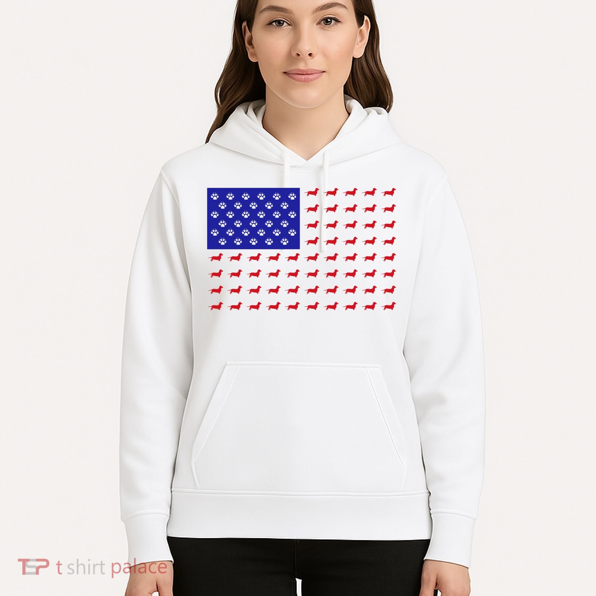 American Flag Dachshund Dog Hoodie