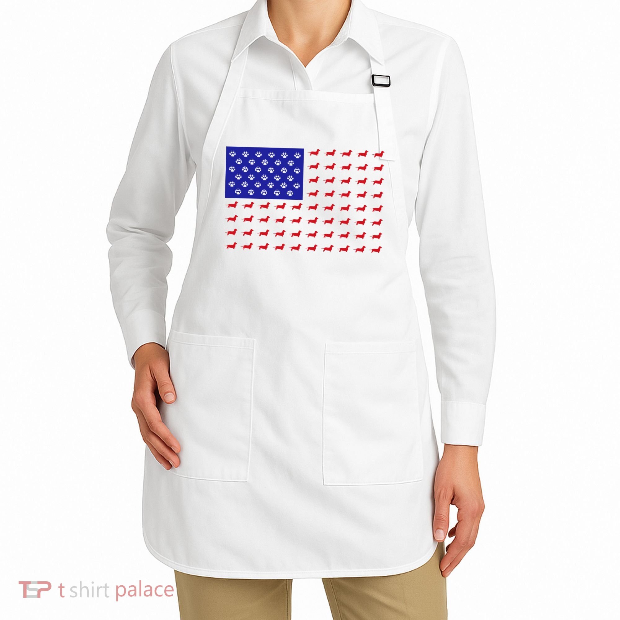 American Flag Dachshund Dog Apron